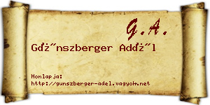 Günszberger Adél névjegykártya